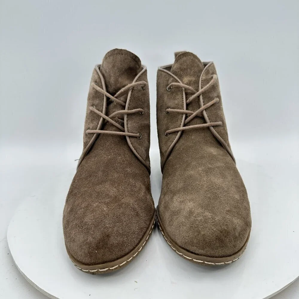 Franco Sarto Anabelle Women Size 9M Brown Suede Ankle Wedges Booties Boot